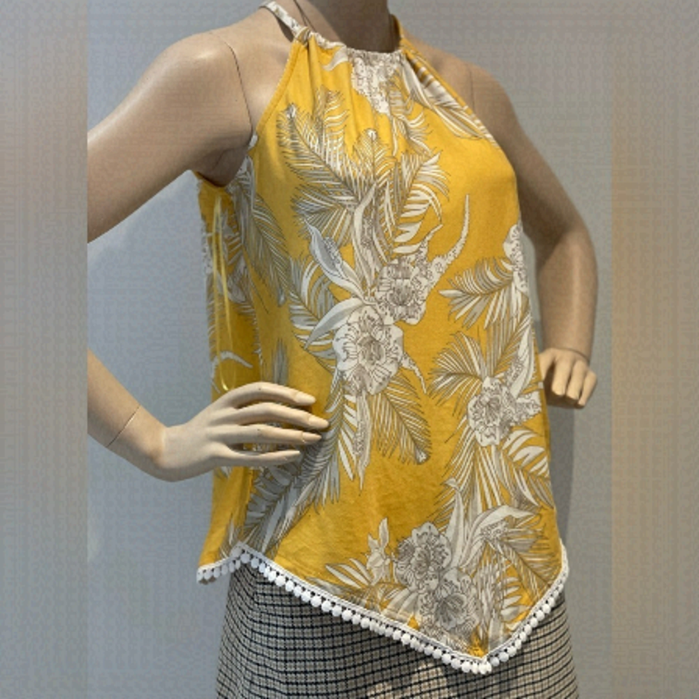 SUZY SHIER Floral halter neck tank top Size Small